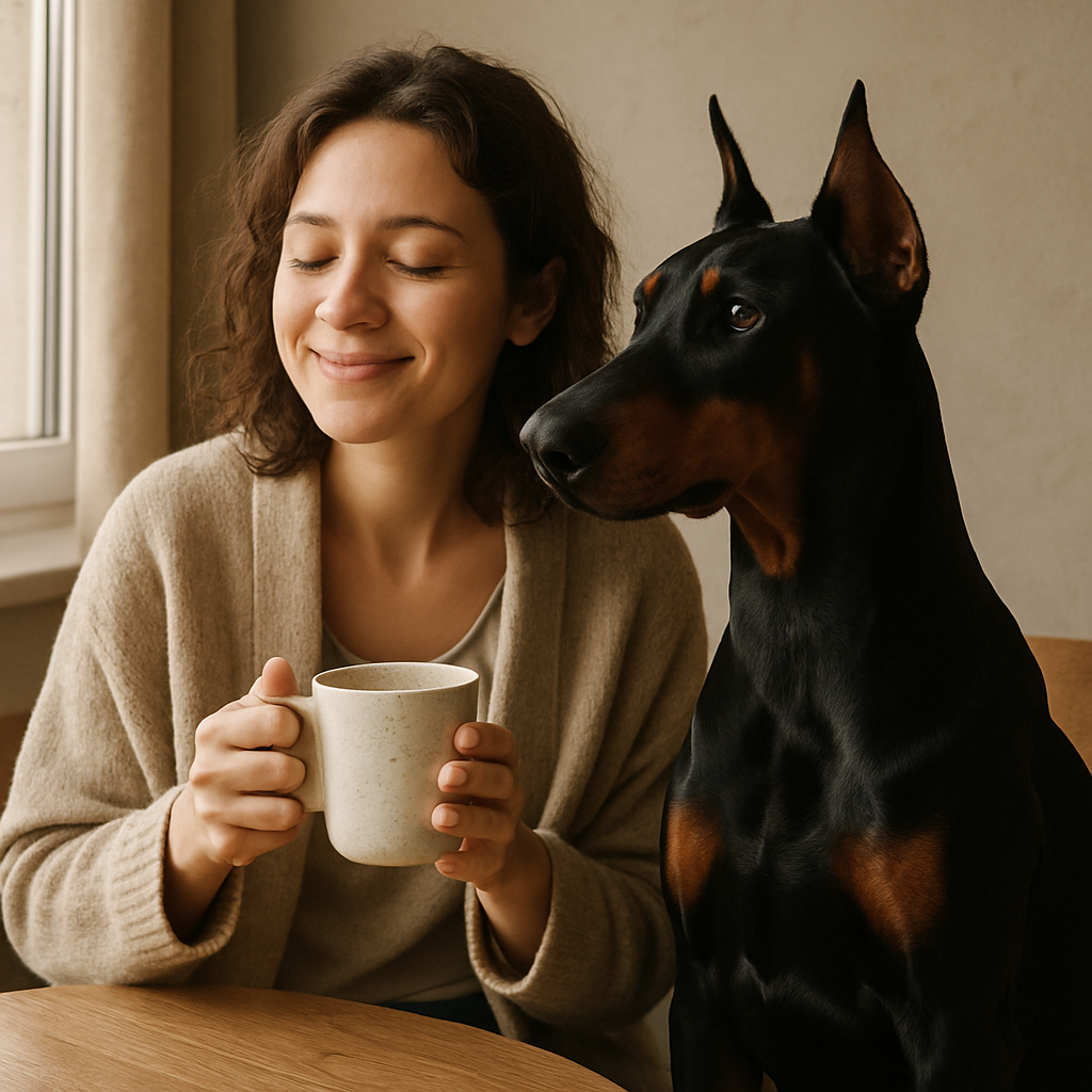 Doberman Pinscher Coffee Mug – Watercolor Dog Headshot | Gift for Dog Lovers