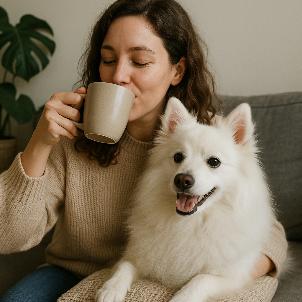 American Eskimo Dog Coffee Mug – 11 oz Ceramic Dog Lover Gift with Eskie Watercolor Art