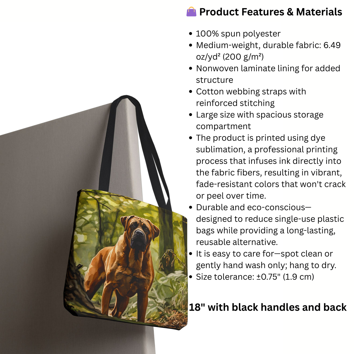 Boerboel Tote Bag | Dog Lover Gift | Stylish Reusable Canvas Bag with Elegant Boerboel Art
