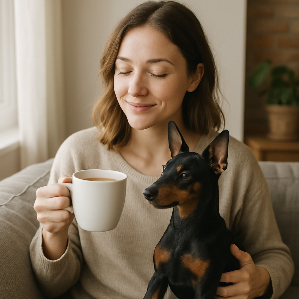 Miniature Pinscher Coffee Mug – Confident Dog Lover Gift – Watercolor Miniature Pinscher Art