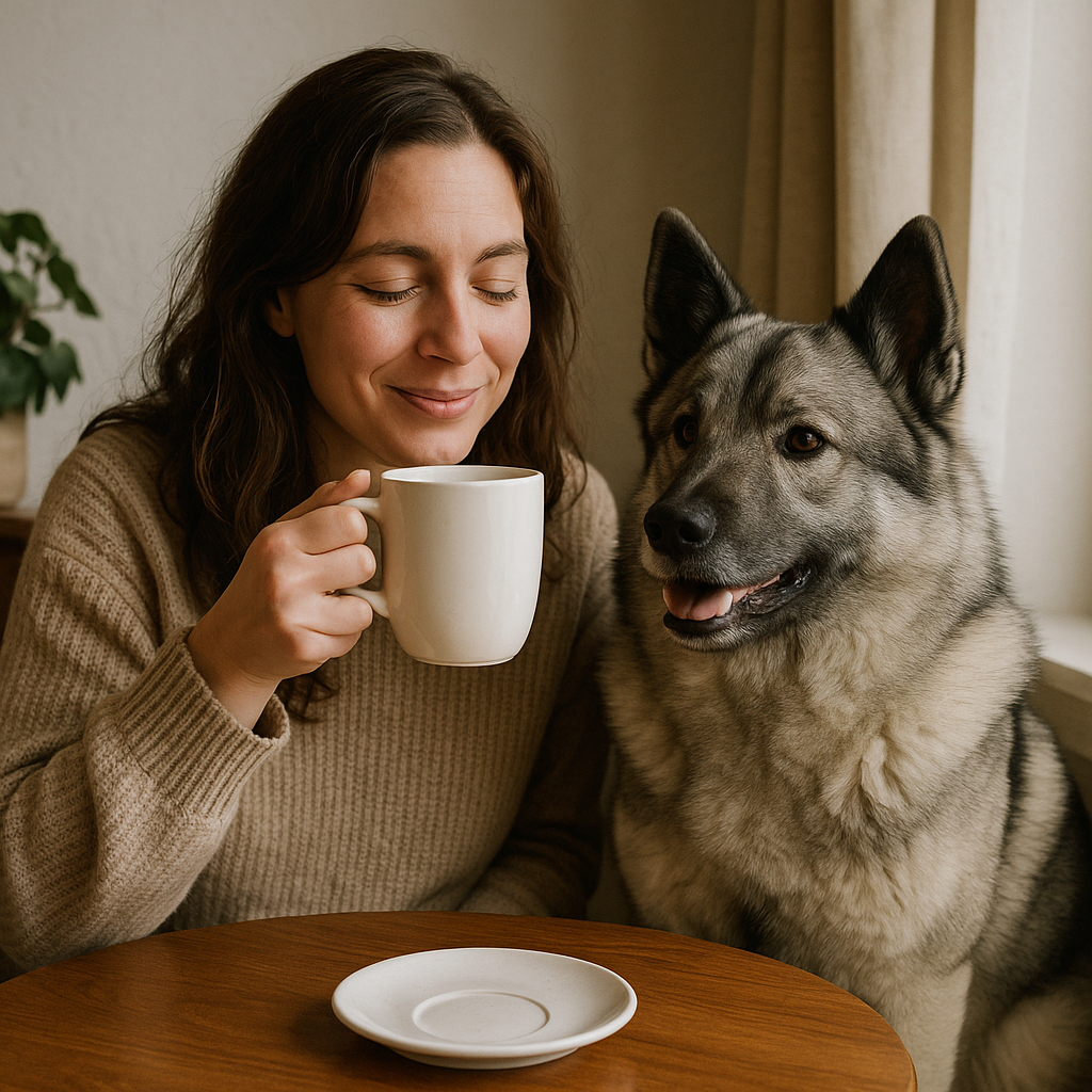 Norwegian Elkhound Coffee Mug – Proud Nordic Dog Lover Gift – Watercolor Norwegian Elkhound Art