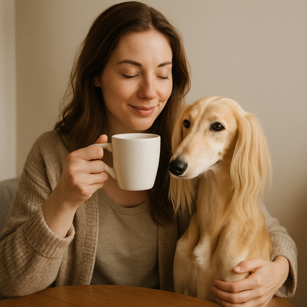 Saluki Coffee Mug – Elegant Dog Lover Gift – Watercolor Saluki Art