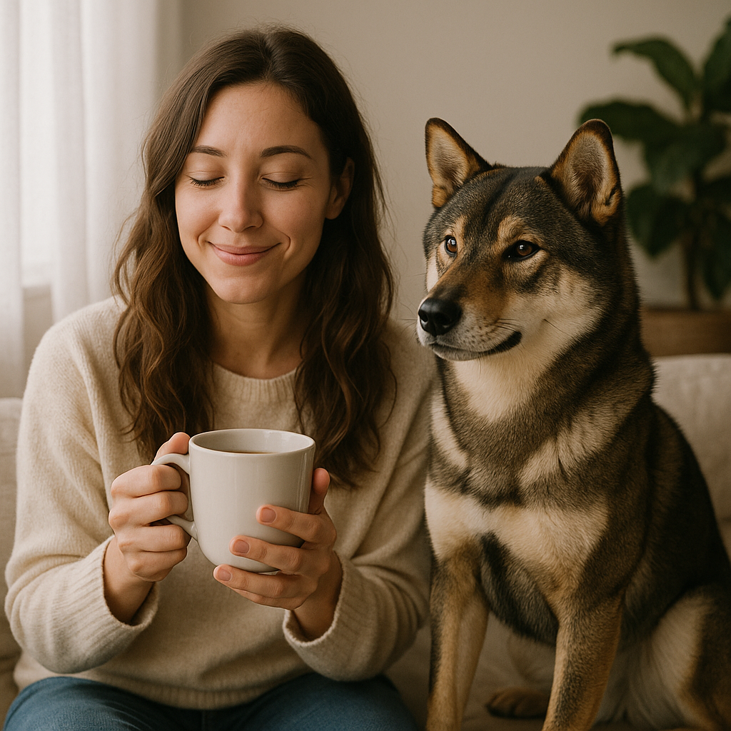Shikoku Coffee Mug – Rare Japanese Dog Lover Gift – Watercolor Shikoku Art