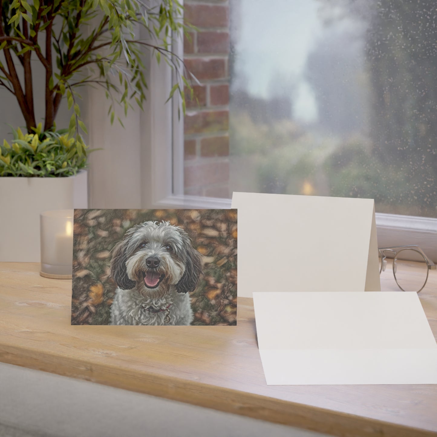Old English Sheepdog Greeting Cards – Gentle Giant Dog Lover Gift – Watercolor Old English Sheepdog Art (Set of 10, 30, or 50)