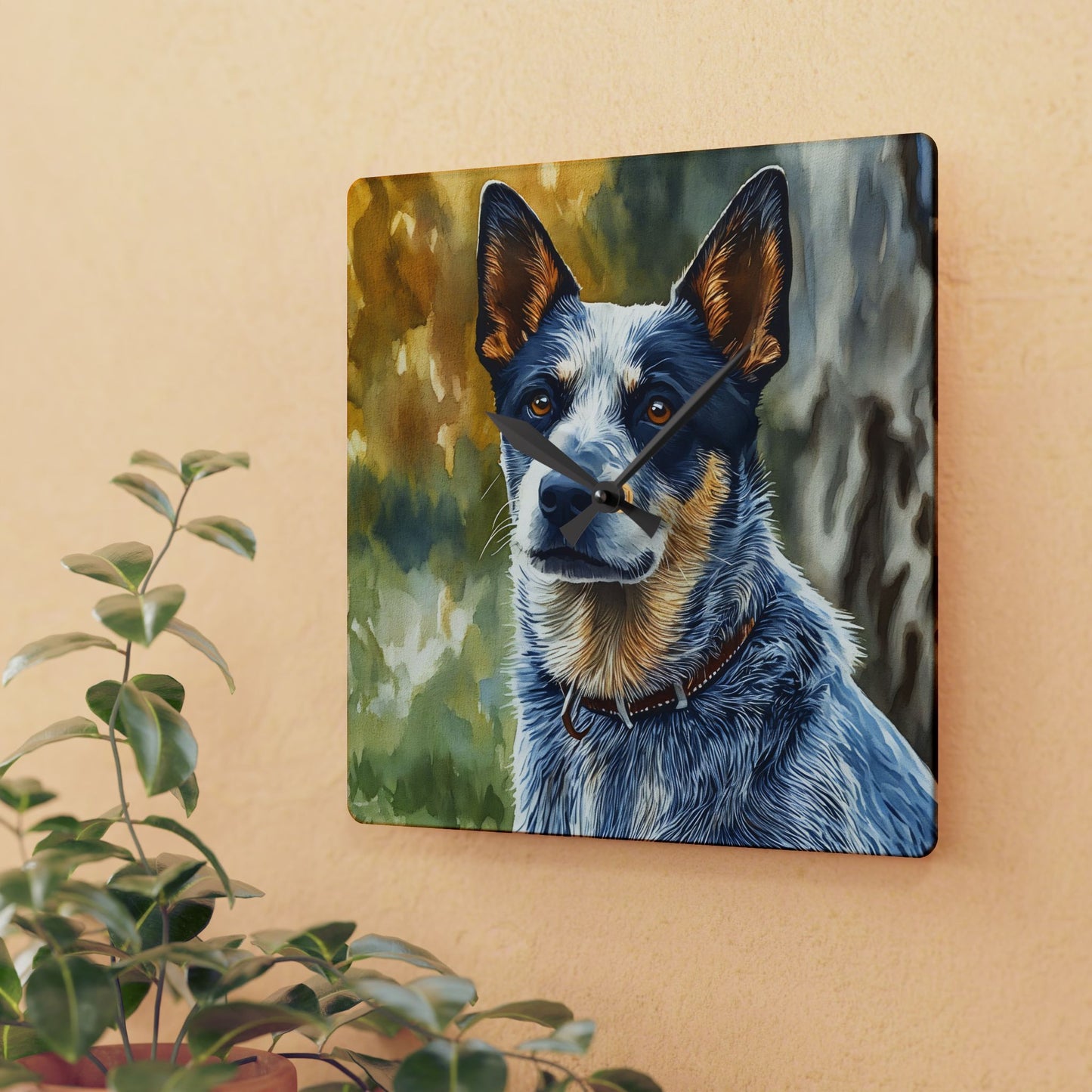 Australian Cattle Dog Wall Clock | Blue Heeler Red Heeler Gift | Acrylic Dog Art Clock