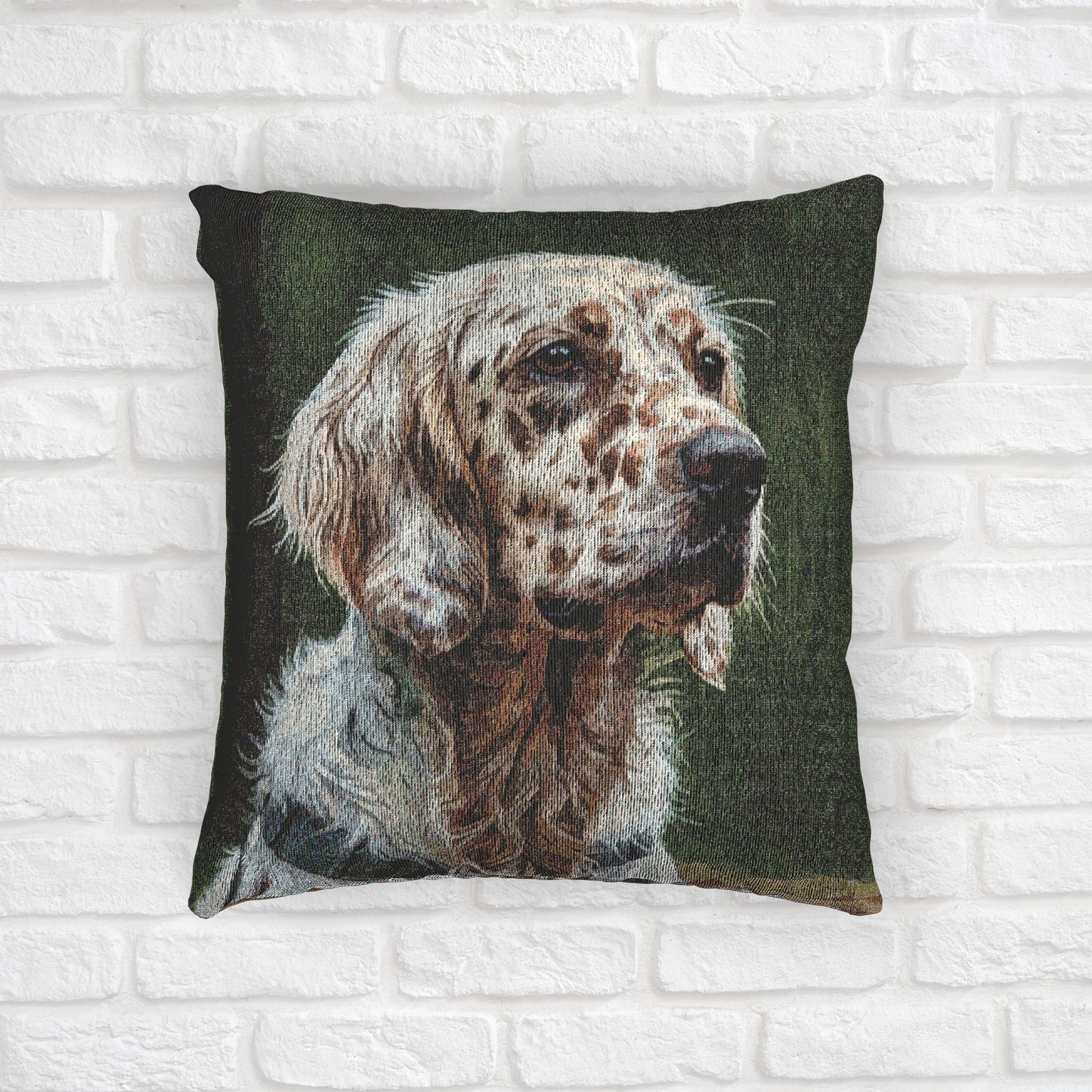 English Setter Woven Pillow – Watercolor Dog Lover Home Décor