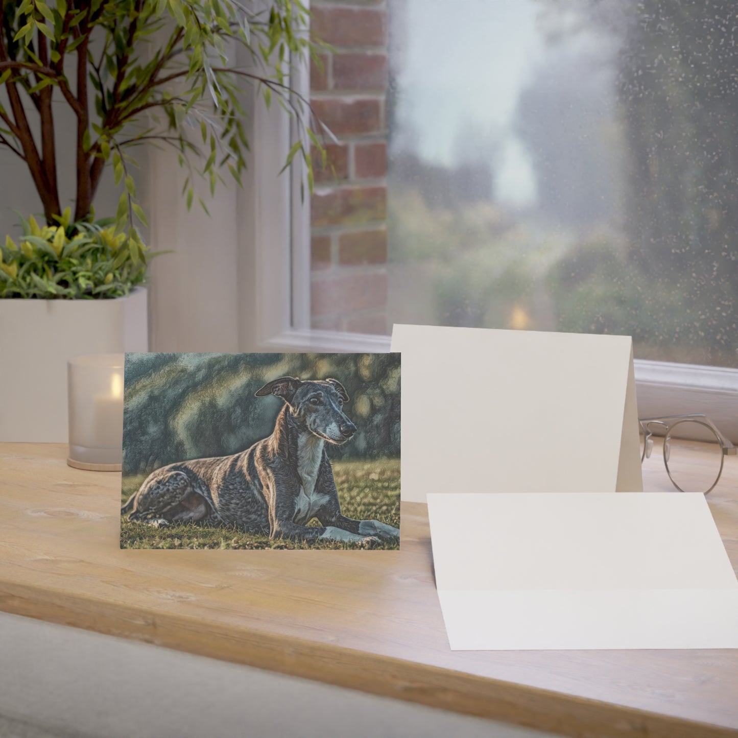 Greyhound Greeting Card Set | Elegant 5″x7″ Blank Sighthound Cards with Envelopes