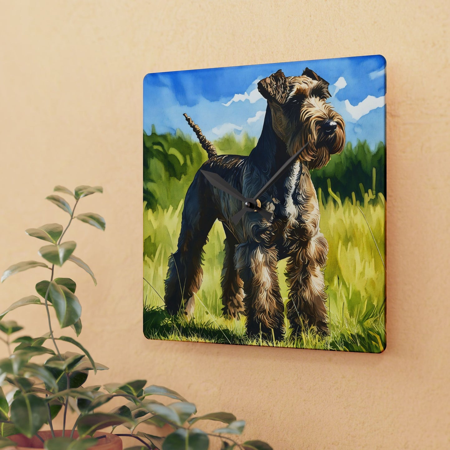 Kerry Blue Terrier Wall Clock | 10.75” Acrylic Dog Lover Gift