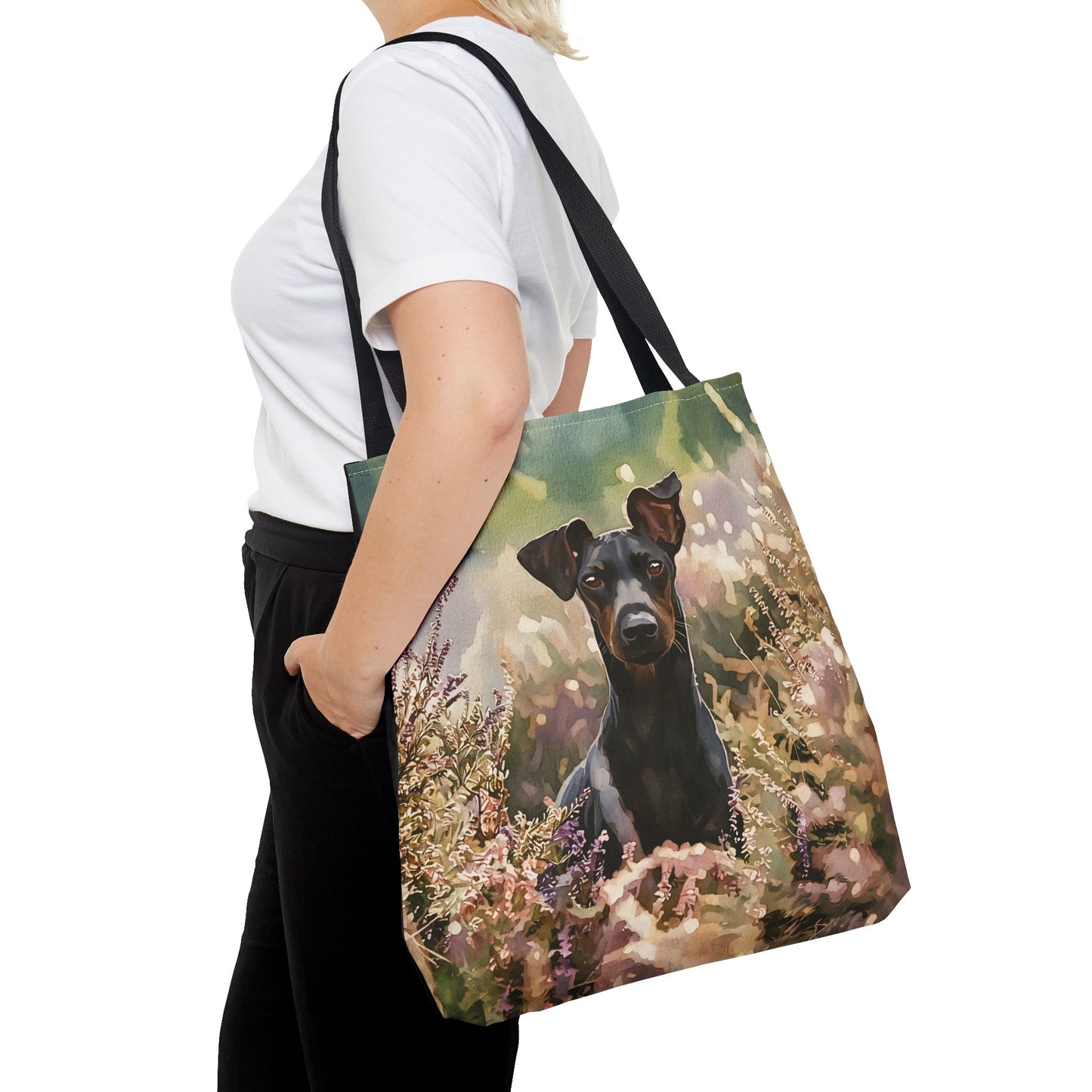 Manchester Terrier Tote Bag – Unique Dog Lover Gift – Watercolor Manchester Terrier Art