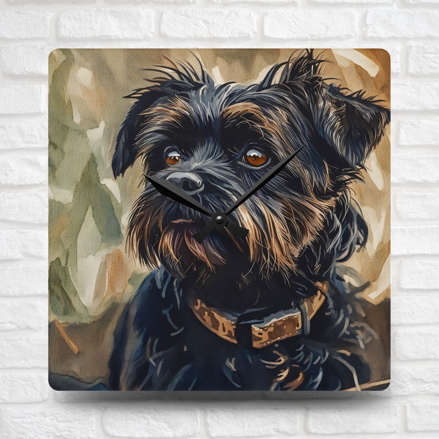 Affenpinscher Wall Clock | Funny Little Dog Lover Gift | Watercolor Dog Art Home Décor