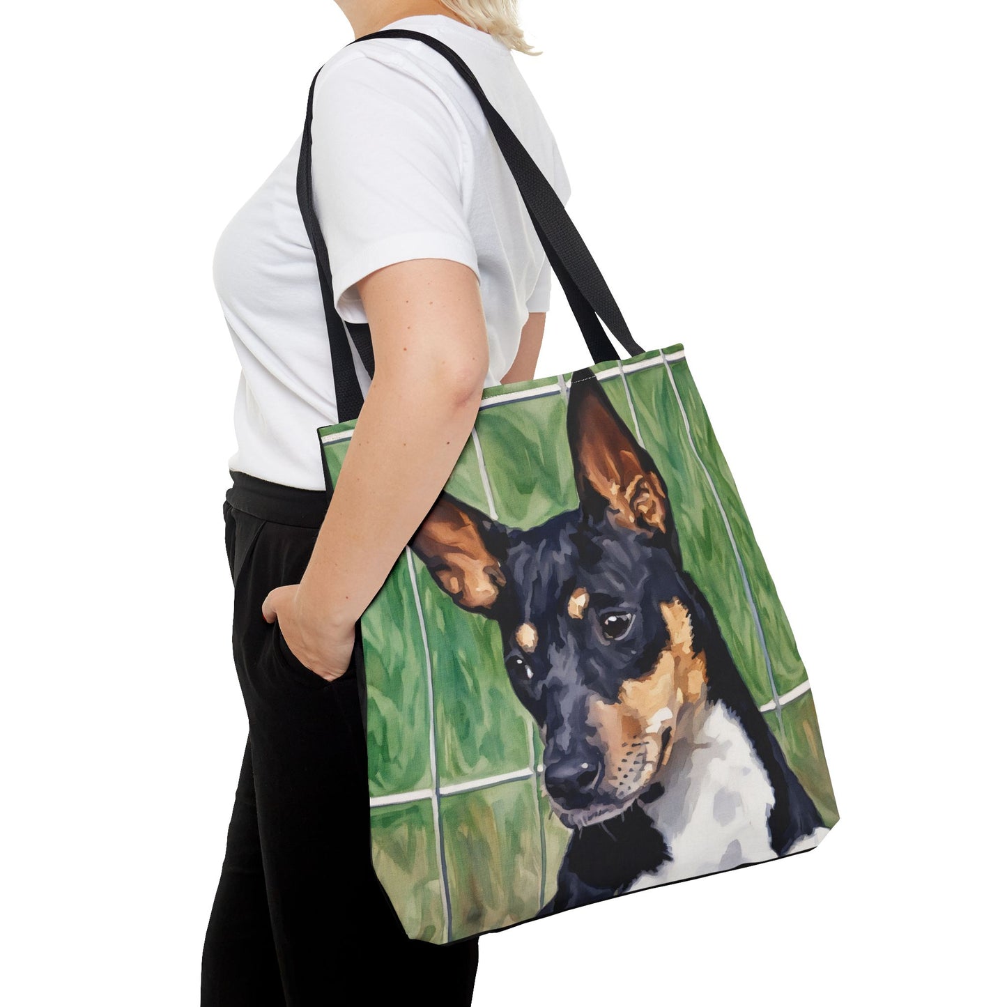 Rat Terrier Tote Bag – Energetic Dog Lover Gift – Watercolor Rat Terrier Art