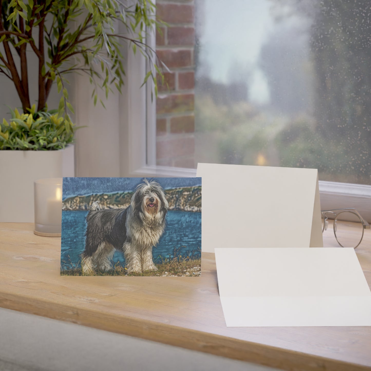 Bearded Collie Greeting Cards | Dog Lover Stationery Set | 5x7 Dog Breed Cards | 10, 30, 50 Pack