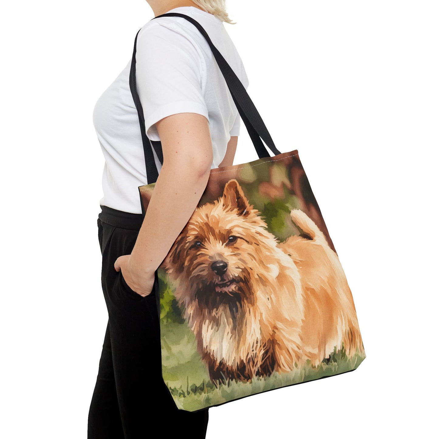 Norwich Terrier Tote Bag – Playful Dog Lover Gift – Watercolor Norwich Terrier Art