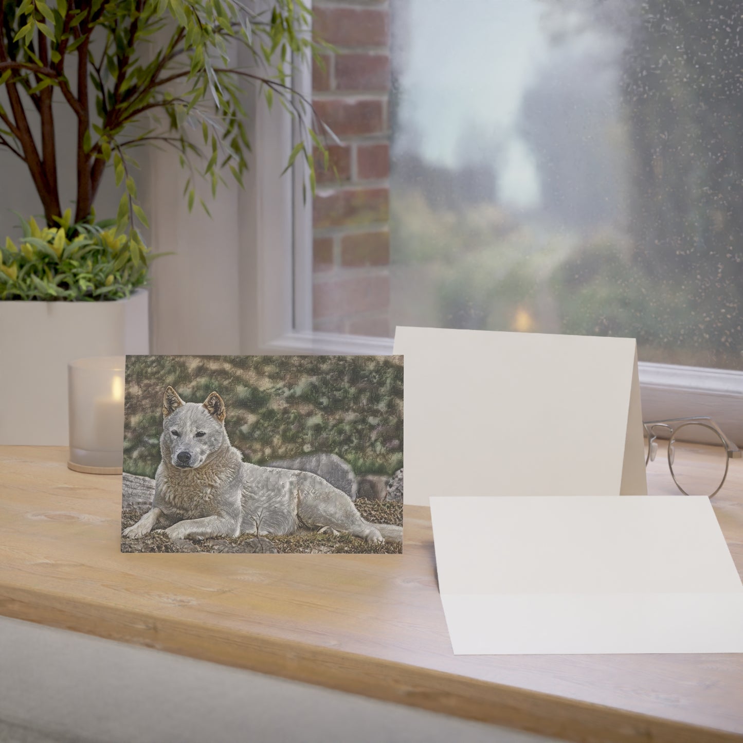 Korean Jindo Dog Greeting Cards | 5x7 Loyal Dog Breed Stationery | Sets of 10, 30, 50