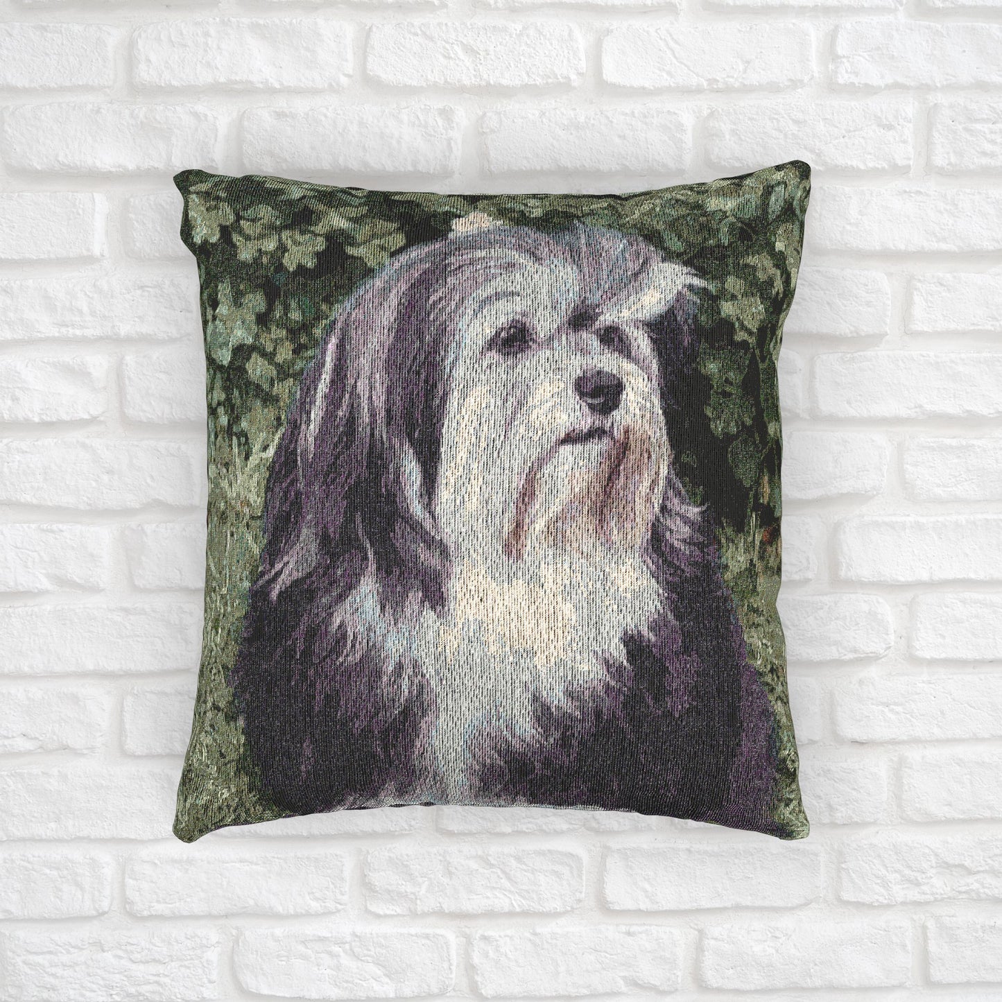 Löwchen Woven Pillow | 17x18 “Little Lion Dog” Decorative Home Accent