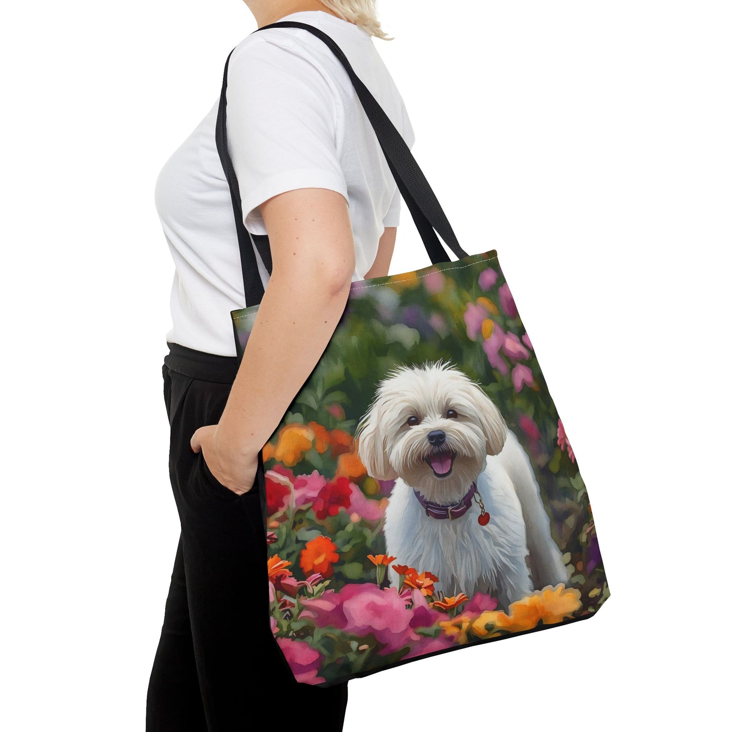 Maltese Tote Bag – Elegant Dog Lover Gift – Watercolor Maltese Art
