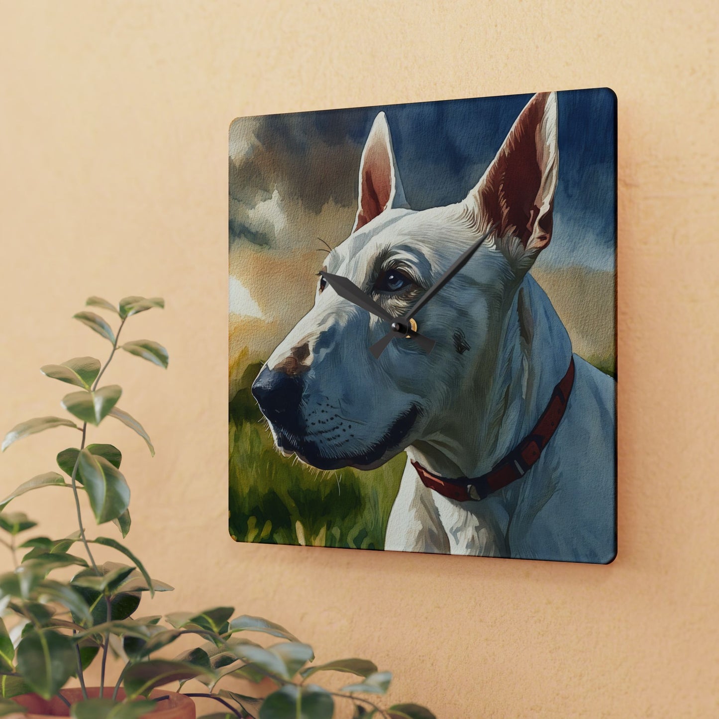 Bull Terrier Wall Clock | Dog Lover Gift | Unique Acrylic Dog Breed Wall Décor