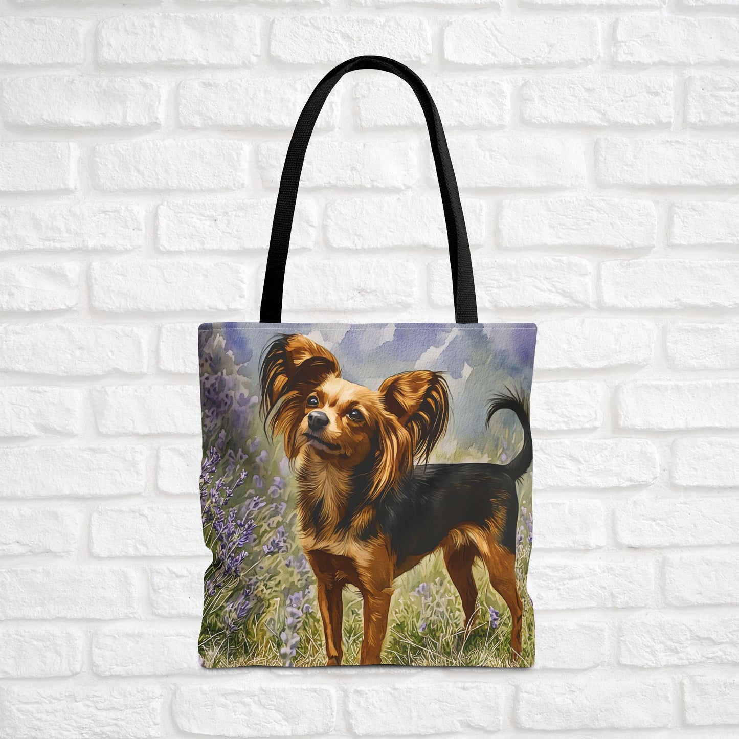 Russian Toy Tote Bag – Elegant Small Dog Lover Gift – Watercolor Russian Toy Art