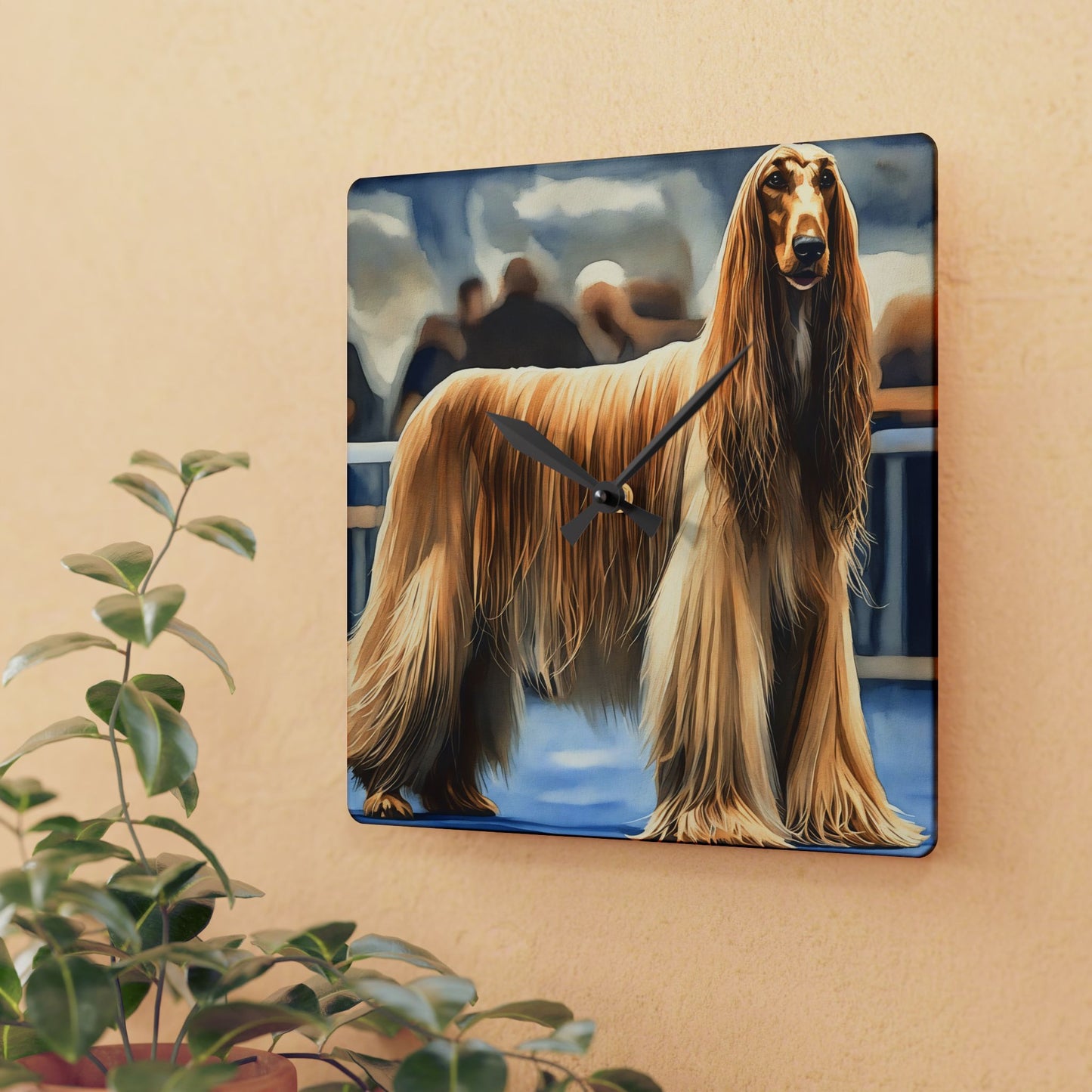 Afghan Hound Wall Clock | Elegant Dog Lover Gift | Watercolor Dog Art Home Décor