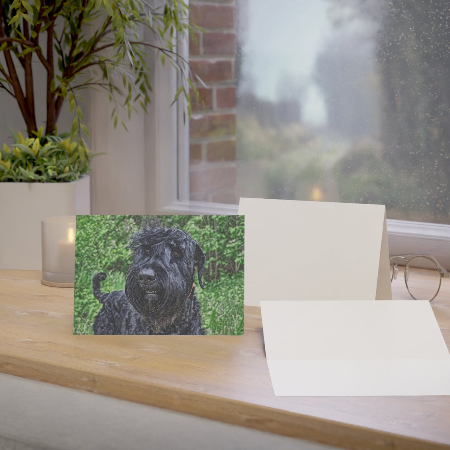 Black Russian Terrier Greeting Cards | Dog Lover Stationery Set | Blank Note Cards with Bold Terrier Art