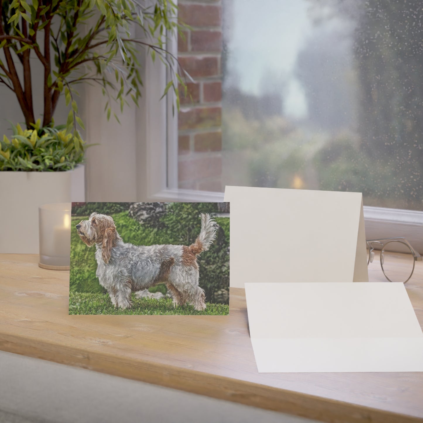 Petit Basset Griffon Vendéen Greeting Cards – French Hound Lover Gift – Watercolor PBGV Art (Set of 10, 30, or 50)