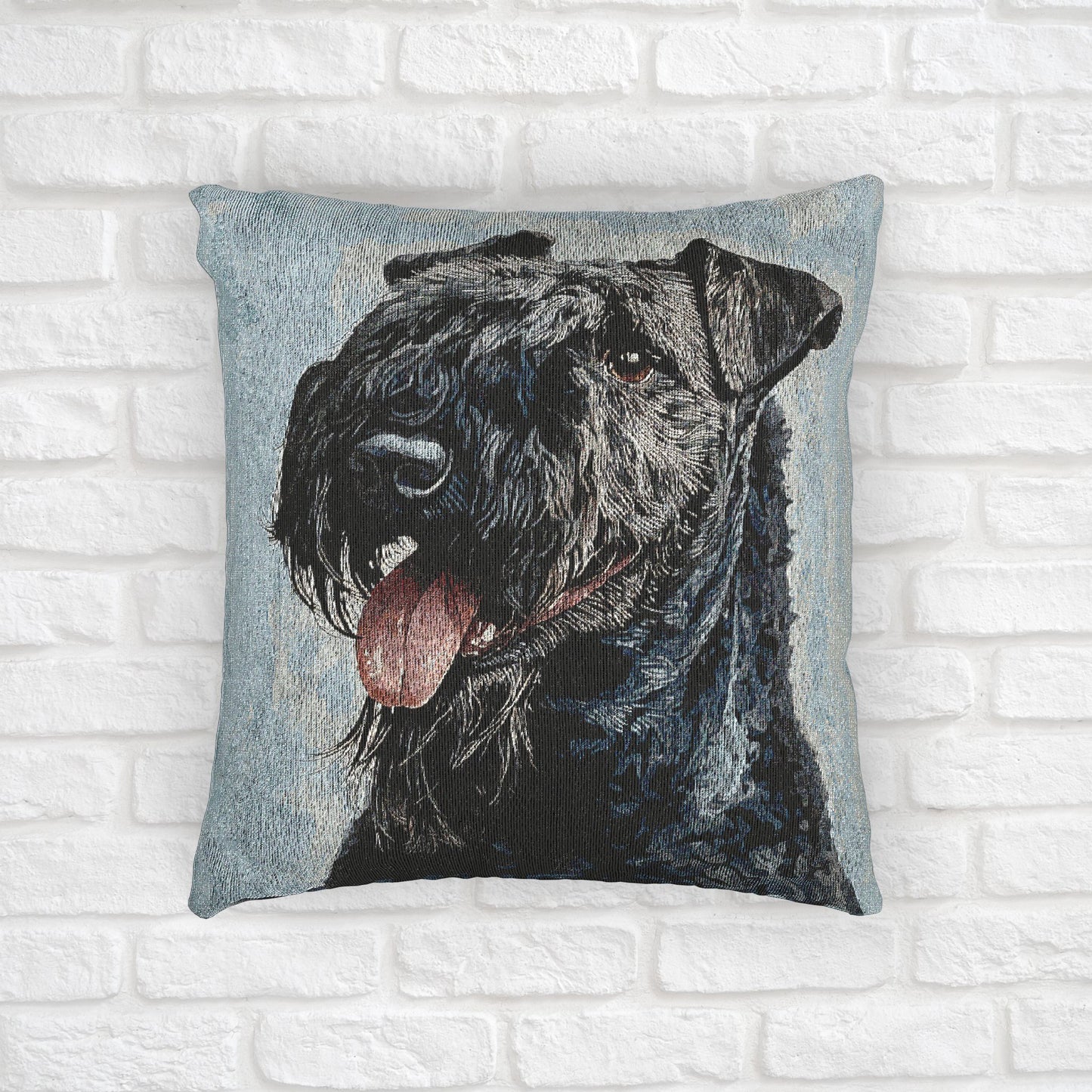 Kerry Blue Terrier Woven Pillow | 17x18 Dog Breed Home Décor | Cotton/Poly Blend