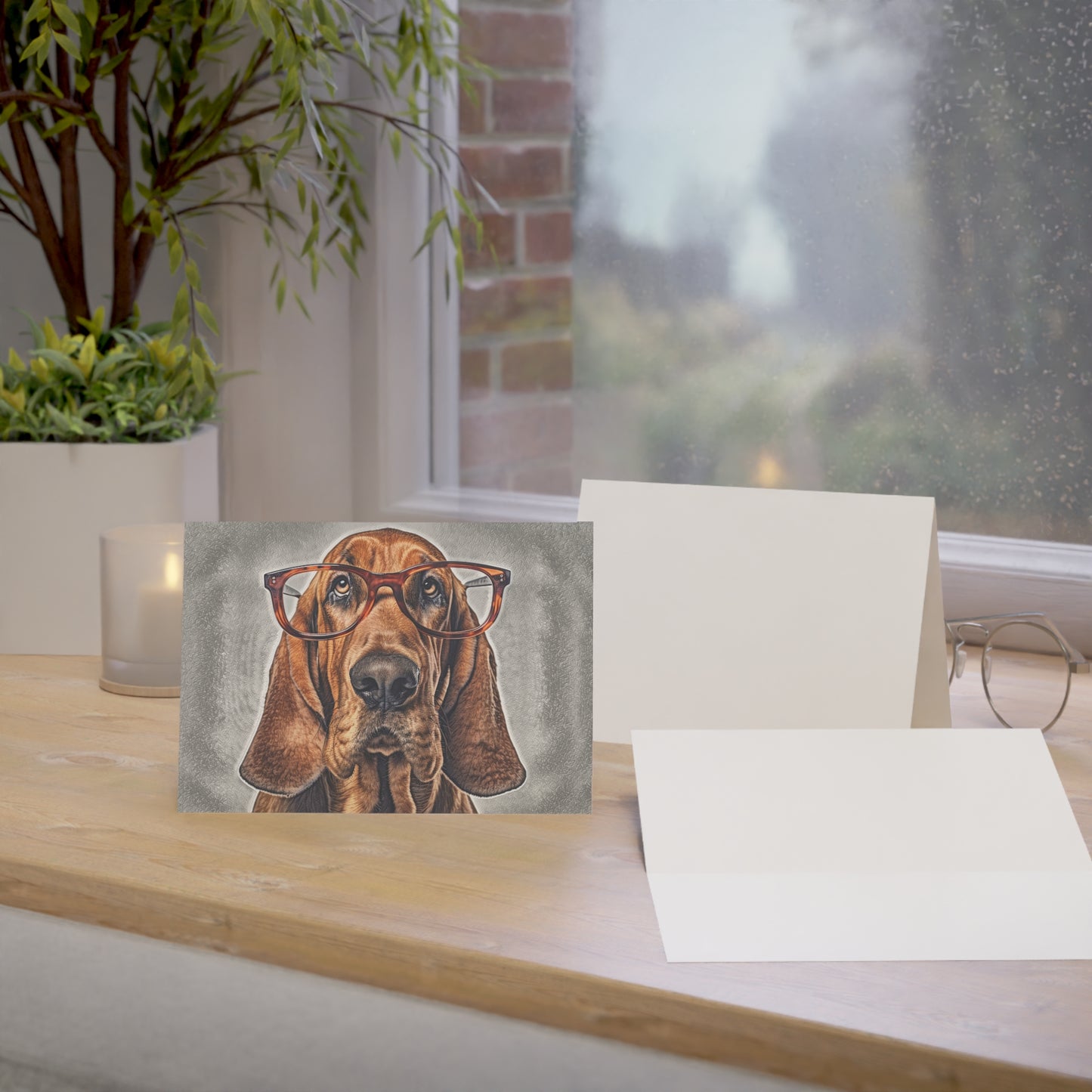 Bloodhound Greeting Cards | Dog Lover Stationery Set | Blank Note Cards with Noble Hound Art