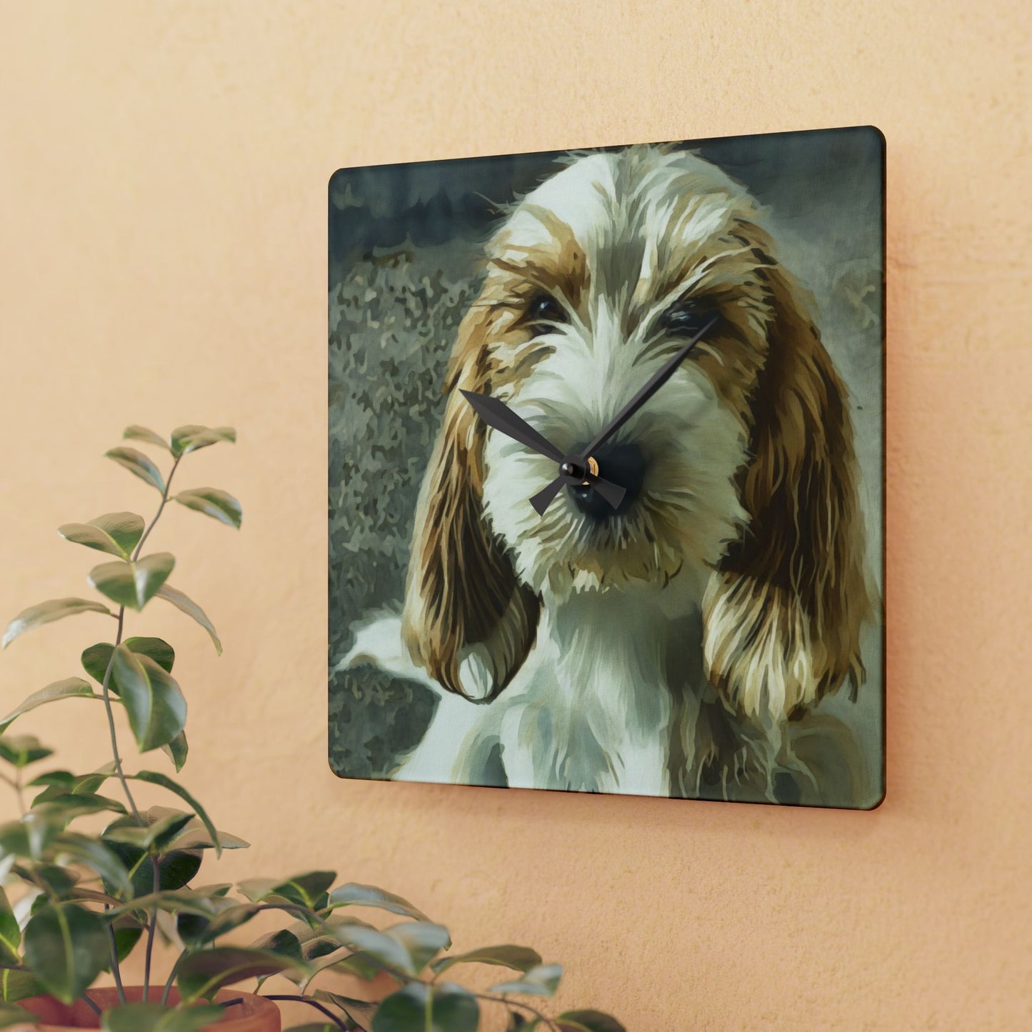 Petit Basset Griffon Vendéen Wall Clock – French Hound Lover Gift – Watercolor PBGV Art