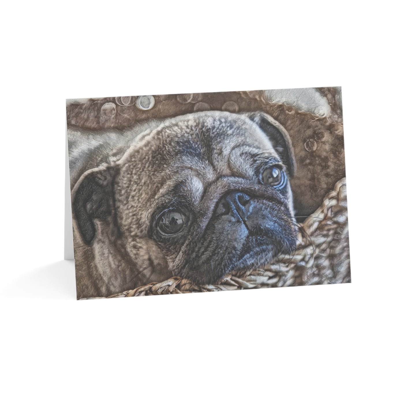 Pug Greeting Cards – Cute Dog Lover Stationery – Artistic Pug Design