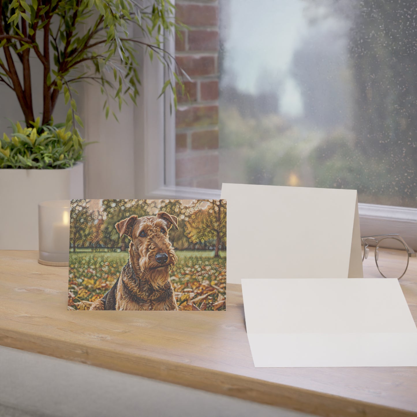 Airedale Terrier Greeting Card Set | Oil Painting Airedale Terrier Dog Lover Gift