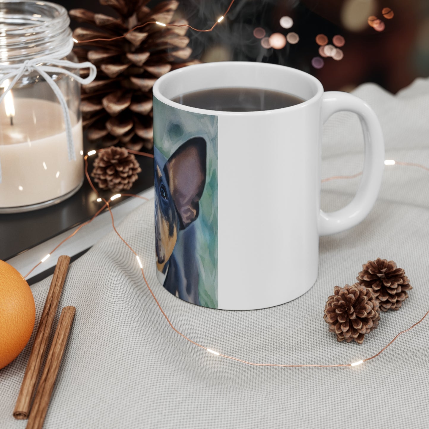 Miniature Bull Terrier Coffee Mug – Bold Dog Lover Gift – Watercolor Miniature Bull Terrier Art