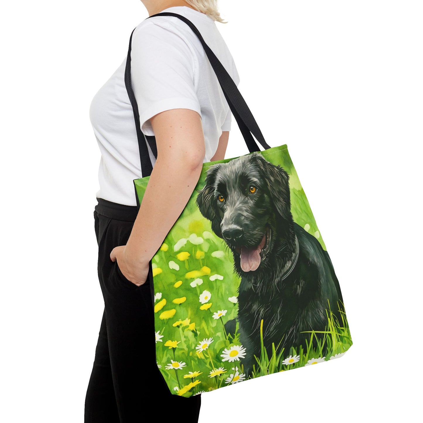 Flat-Coated Retriever Tote Bag – Watercolor Dog Art Gift