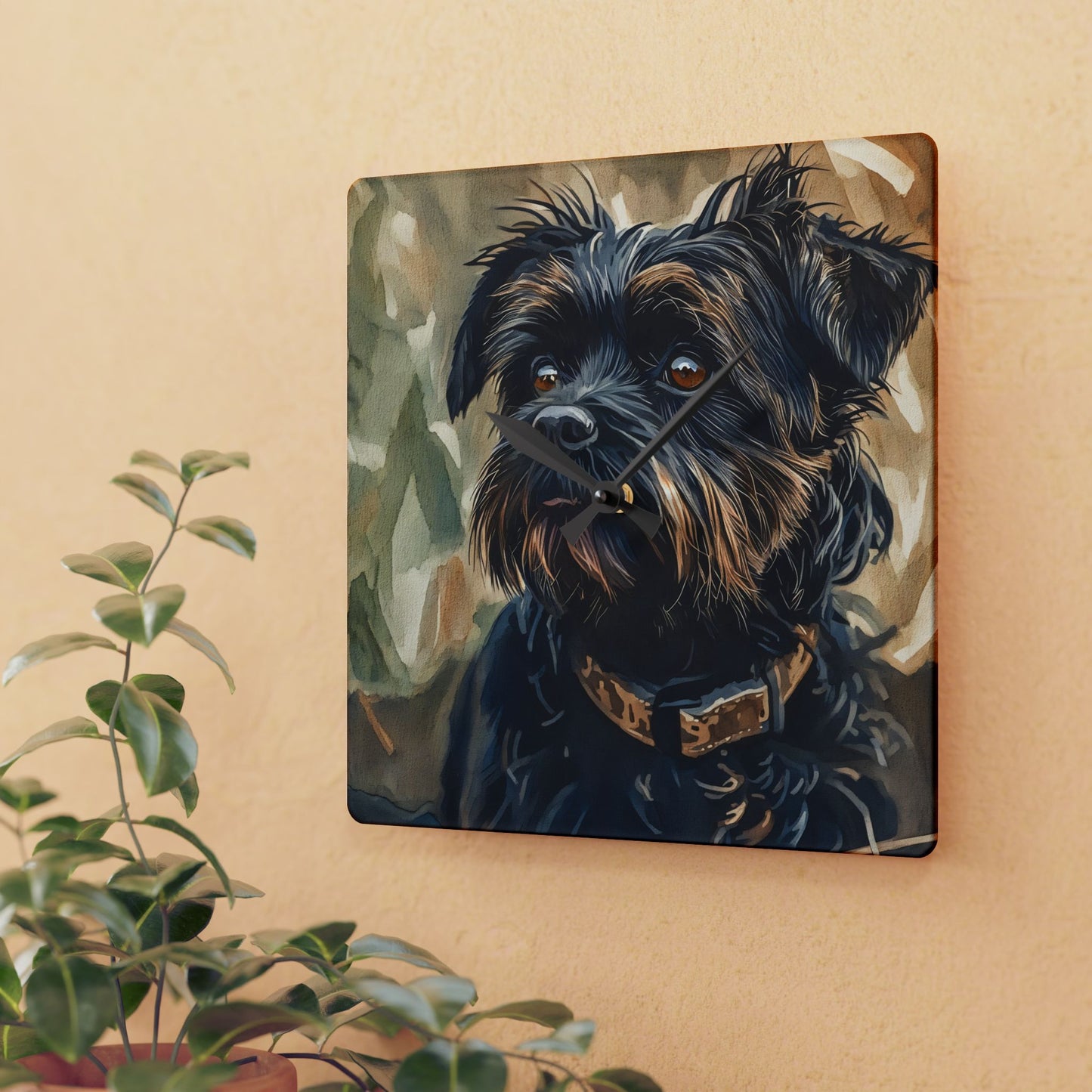 Affenpinscher Wall Clock | Funny Little Dog Lover Gift | Watercolor Dog Art Home Décor