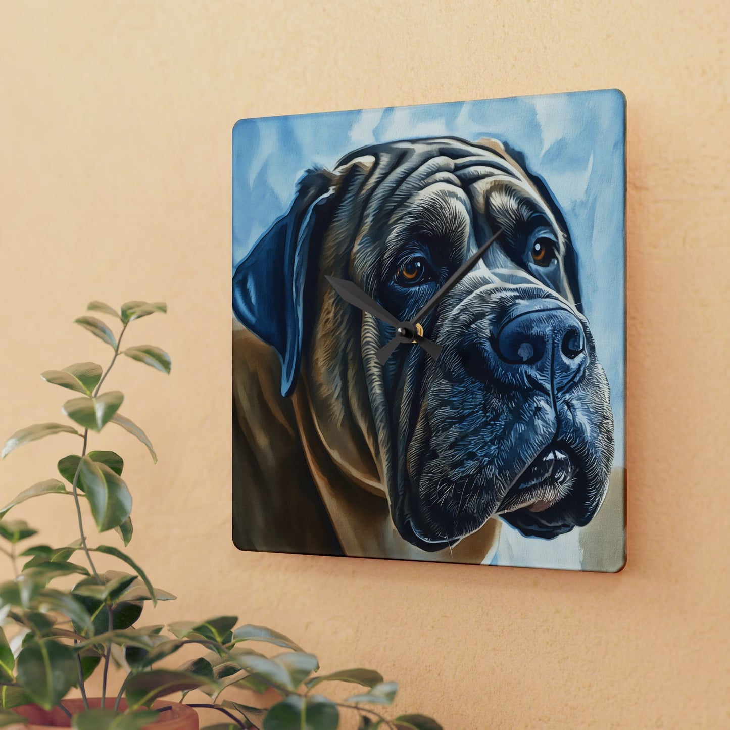 Neapolitan Mastiff Wall Clock – Majestic Dog Lover Décor – Watercolor Neapolitan Mastiff Art