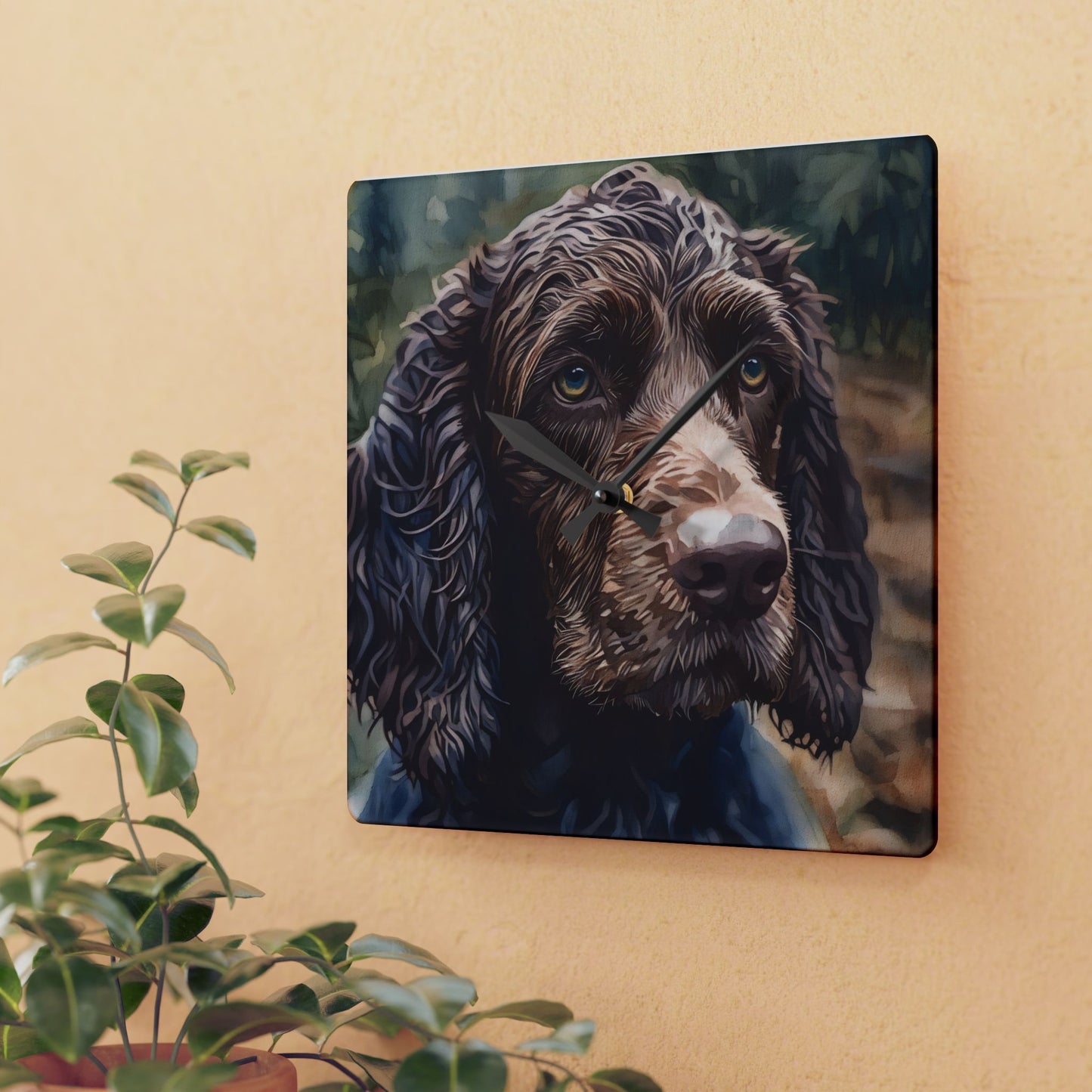 American Water Spaniel Wall Clock | Spaniel Lover Gift | Decorative Acrylic Clock with Dog Art