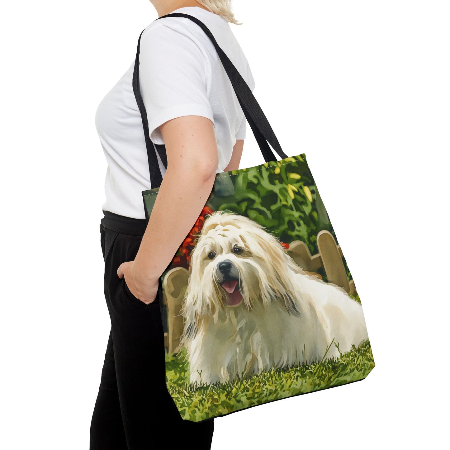 Coton de Tulear Tote Bag – 100% Polyester Reusable Bag with Watercolor Dog Art