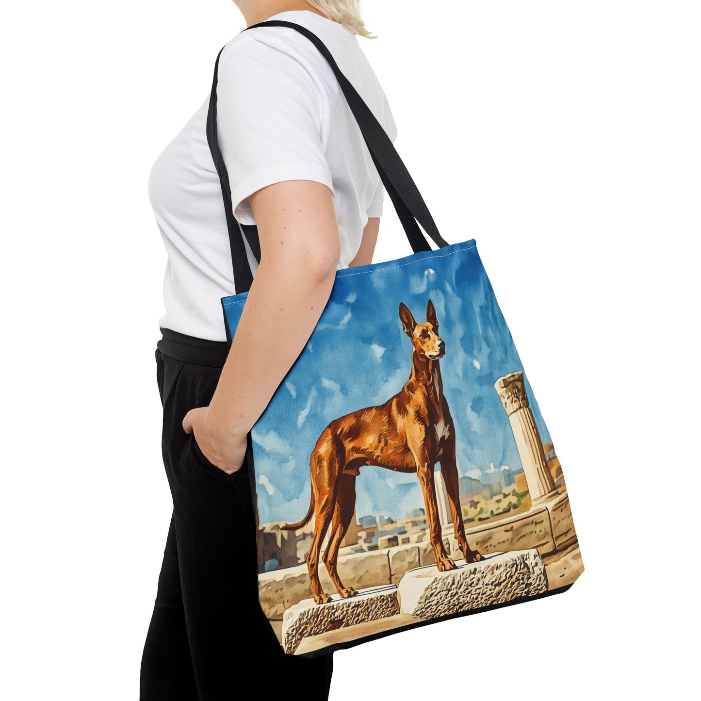 Pharaoh Hound Tote Bag – Elegant Egyptian Dog Lover Gift – Watercolor Pharaoh Hound Art