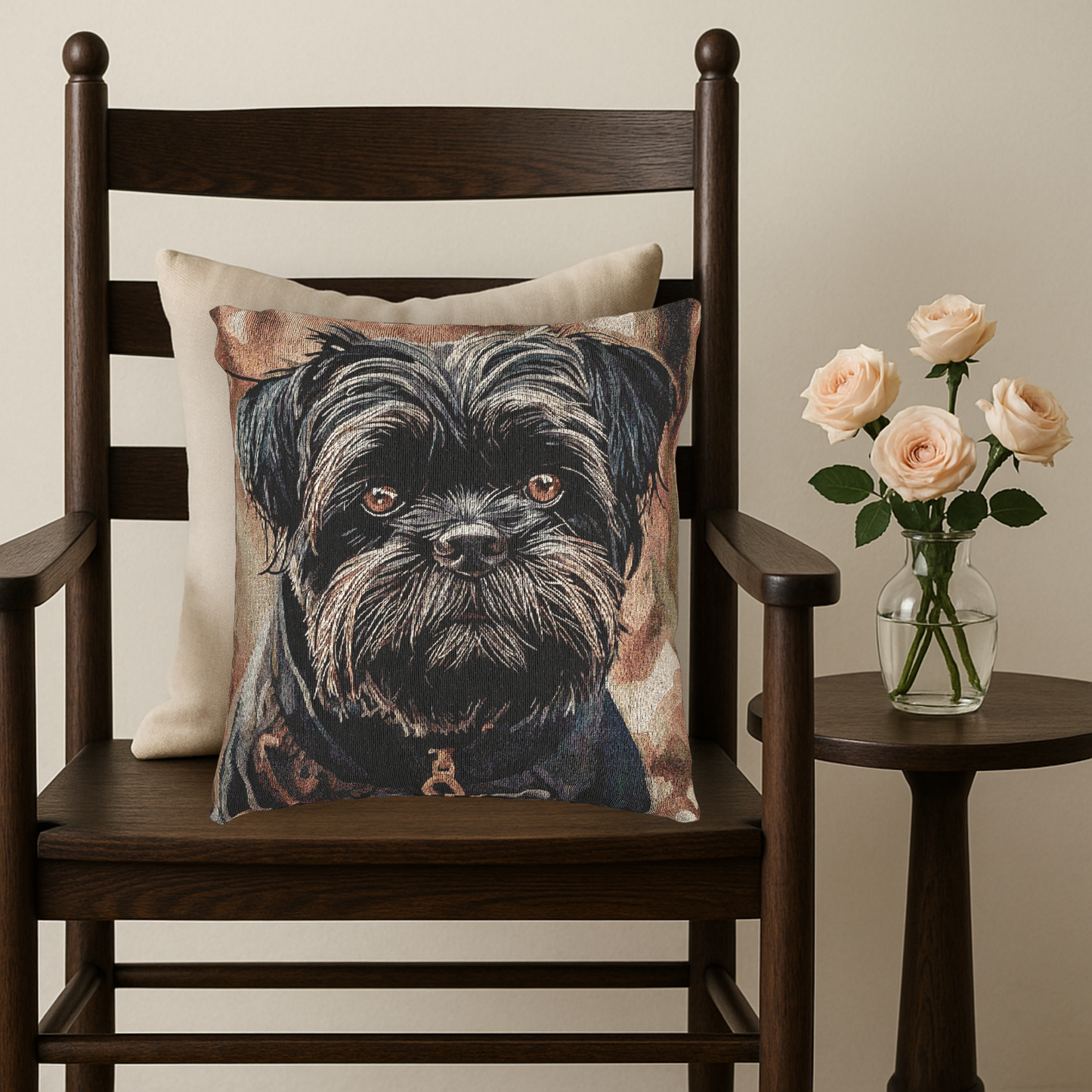 Affenpinscher Woven Pillow | Elegant Tapestry Dog Lover Gift