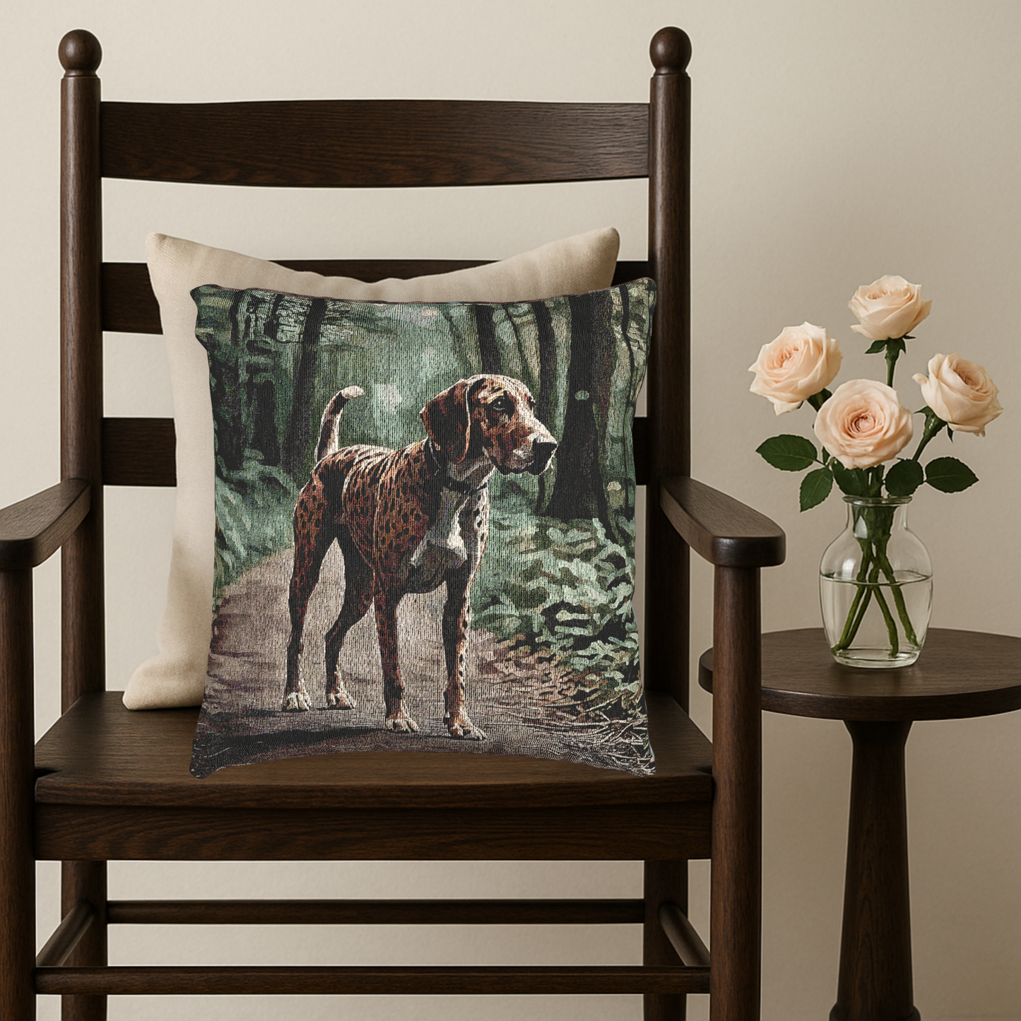 American Leopard Hound Woven Pillow | Dog Lover Gift | Decorative Throw Pillow with Breed Art