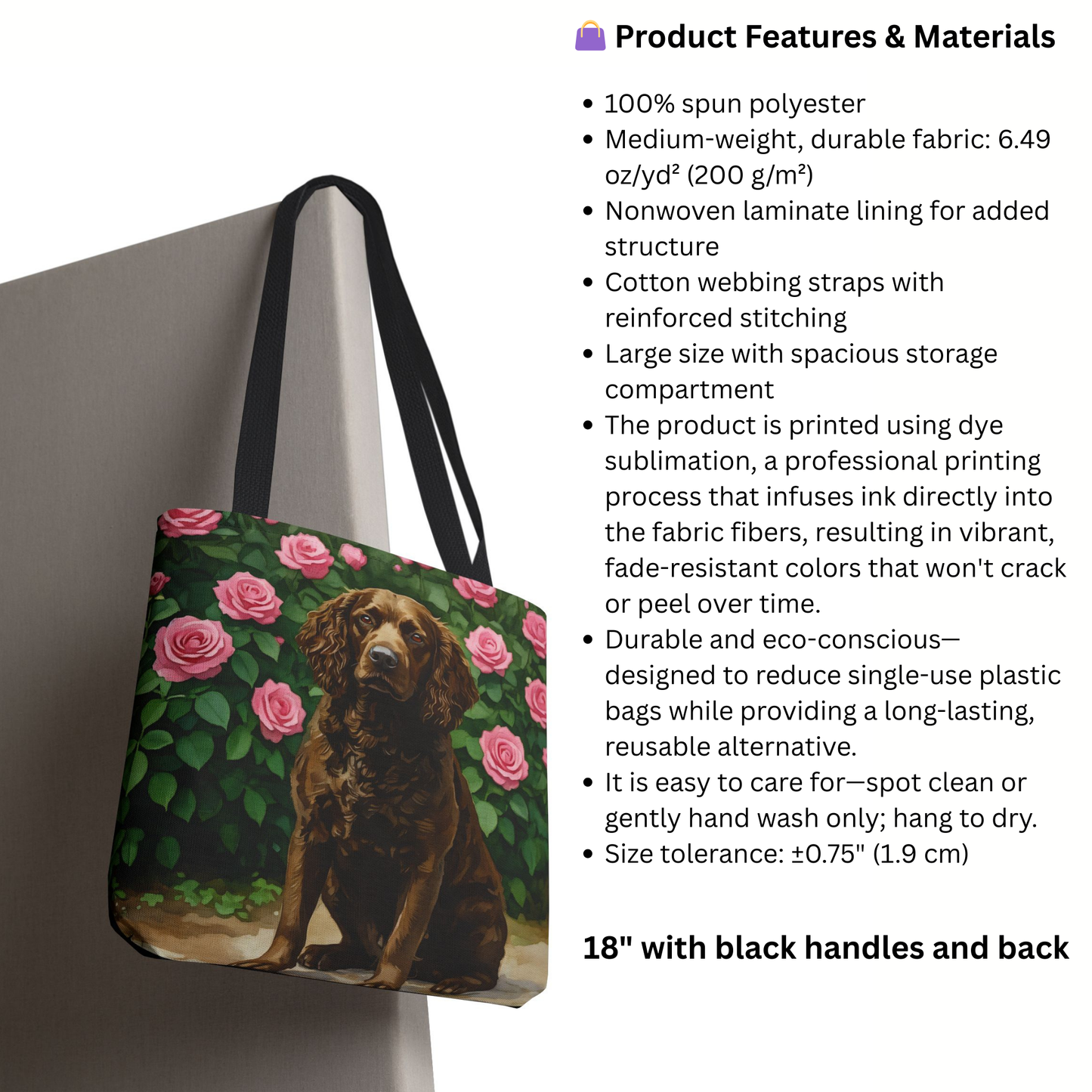American Water Spaniel Tote Bag | Spaniel Lover Gift | Stylish Reusable Canvas Bag with Dog Art