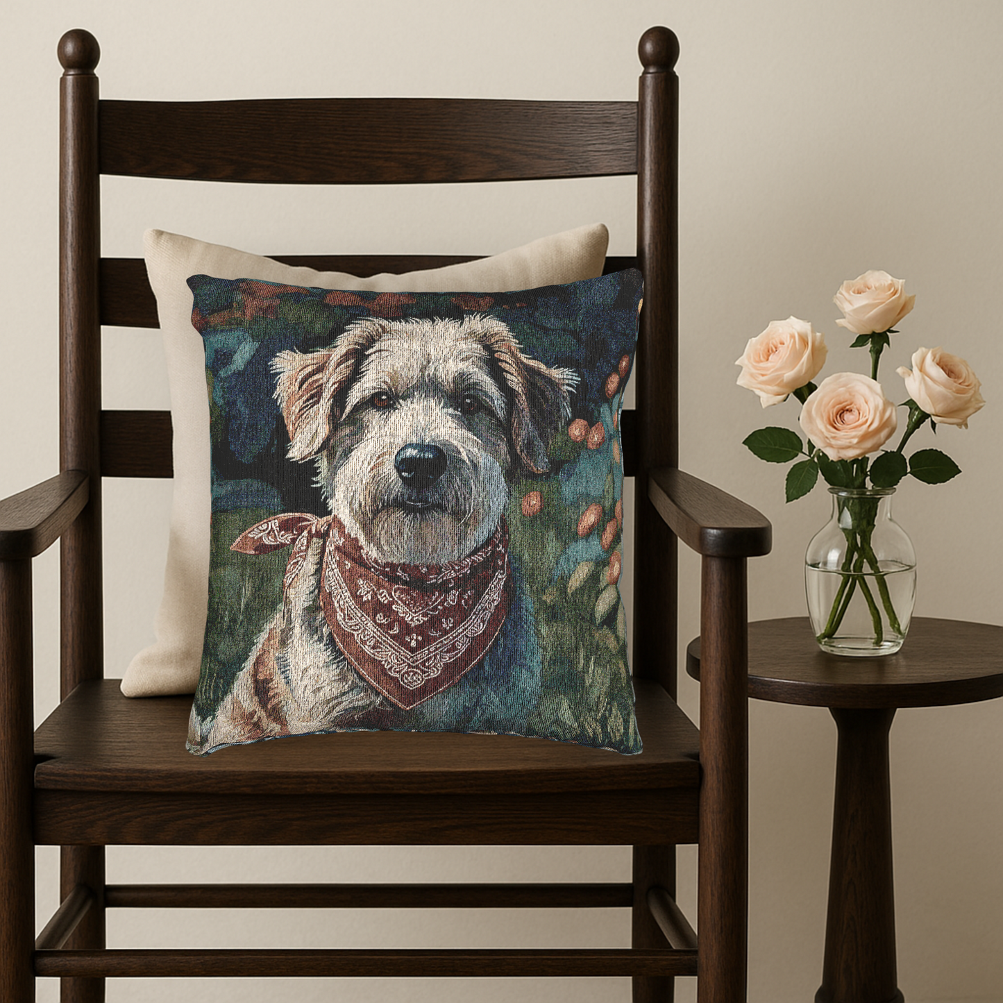 Aussiedoodle Woven Pillow | Elegant Tapestry Dog Lover Gift