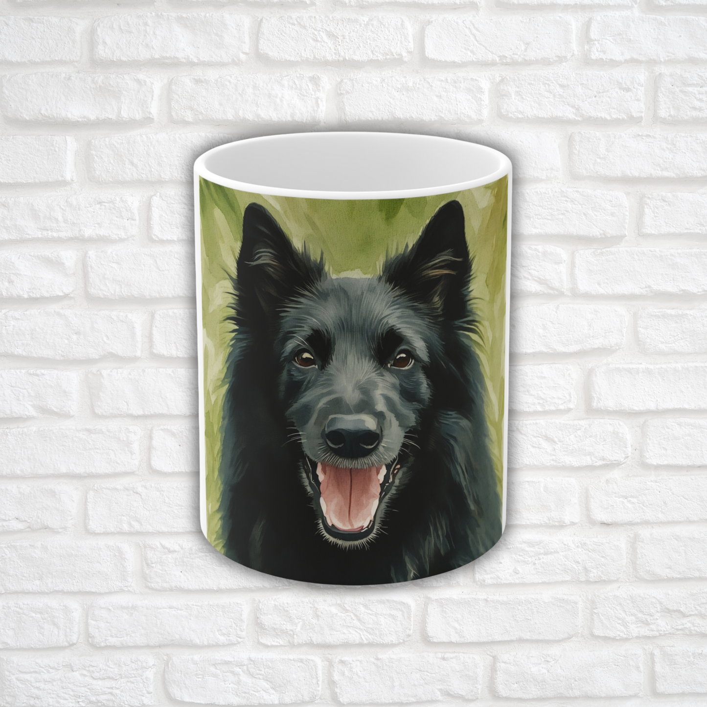 Belgian Sheepdog Coffee Mug | Dog Lover Gift | Watercolor Belgian Sheepdog Art | 11oz Ceramic Mug