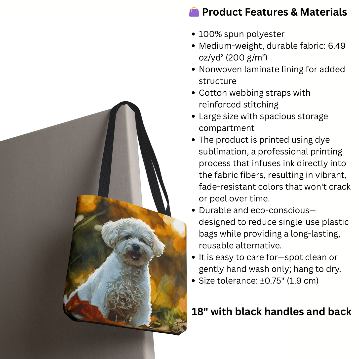 Bichon Frise Tote Bag | Dog Lover Gift | Stylish Reusable Bag with Bichon Frise Art