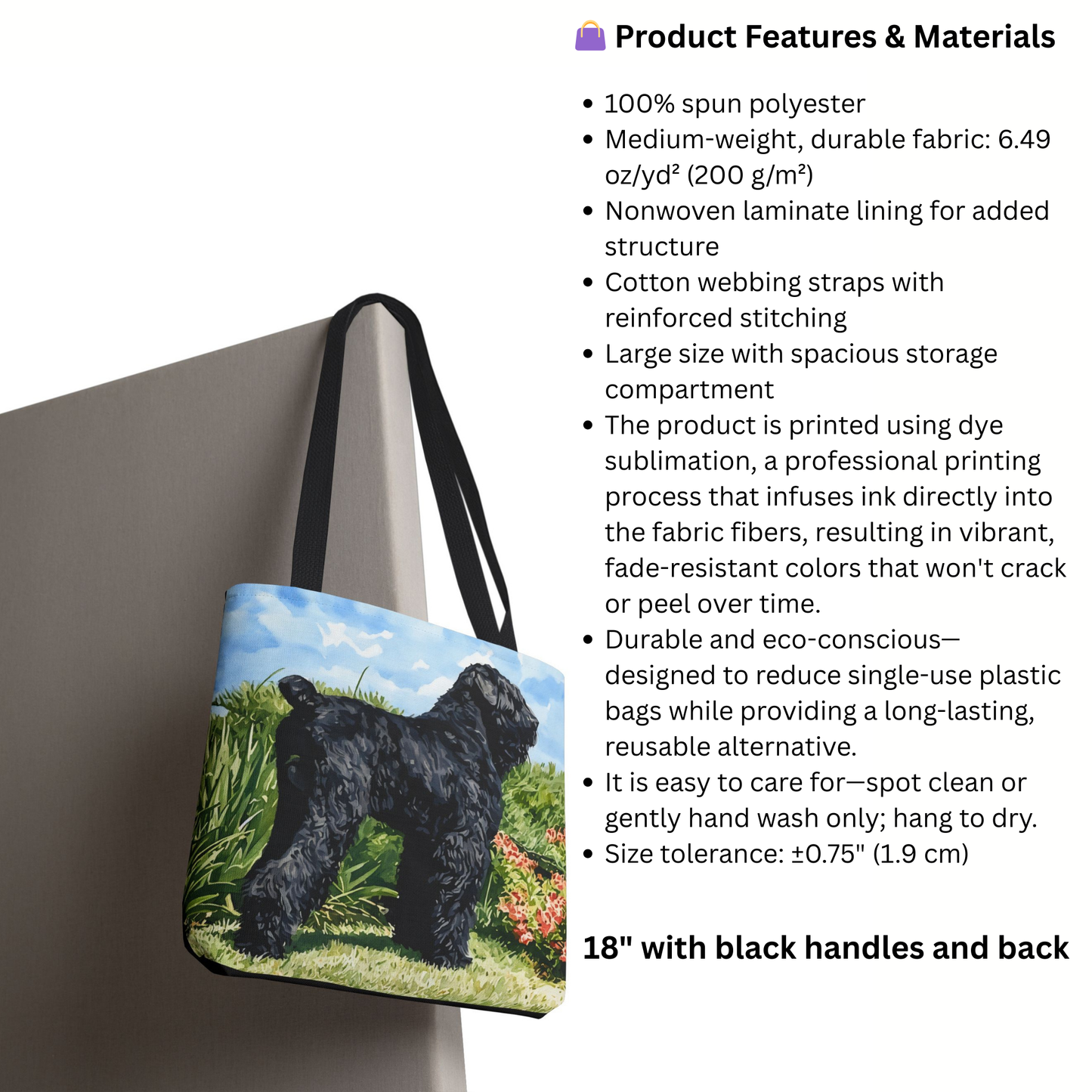 Black Russian Terrier Tote Bag | Dog Lover Gift | Stylish Reusable Bag with Bold Terrier Art