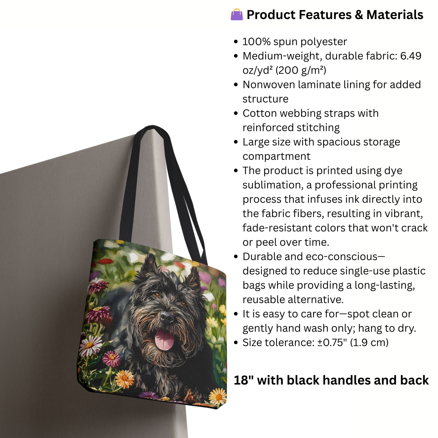 Bouvier des Flandres Tote Bag | Dog Lover Gift | Stylish Reusable Shopping Bag