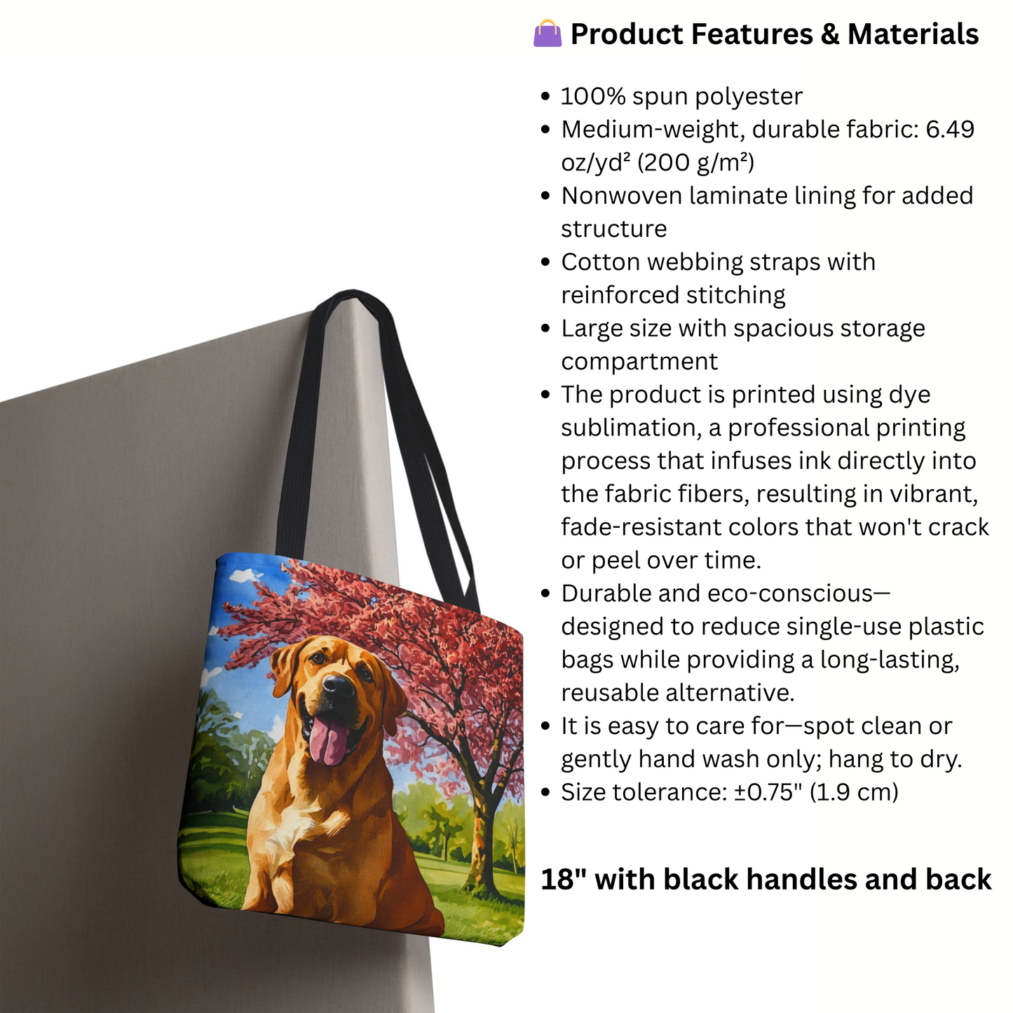 Broholmer Tote Bag | Dog Lover Gift | Durable Polyester Canvas Tote