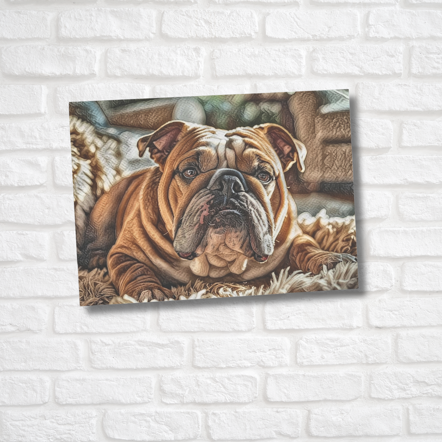 Bulldog Greeting Card Set - Oil-Painted Dog Art | Blank Inside | Envelopes Included
