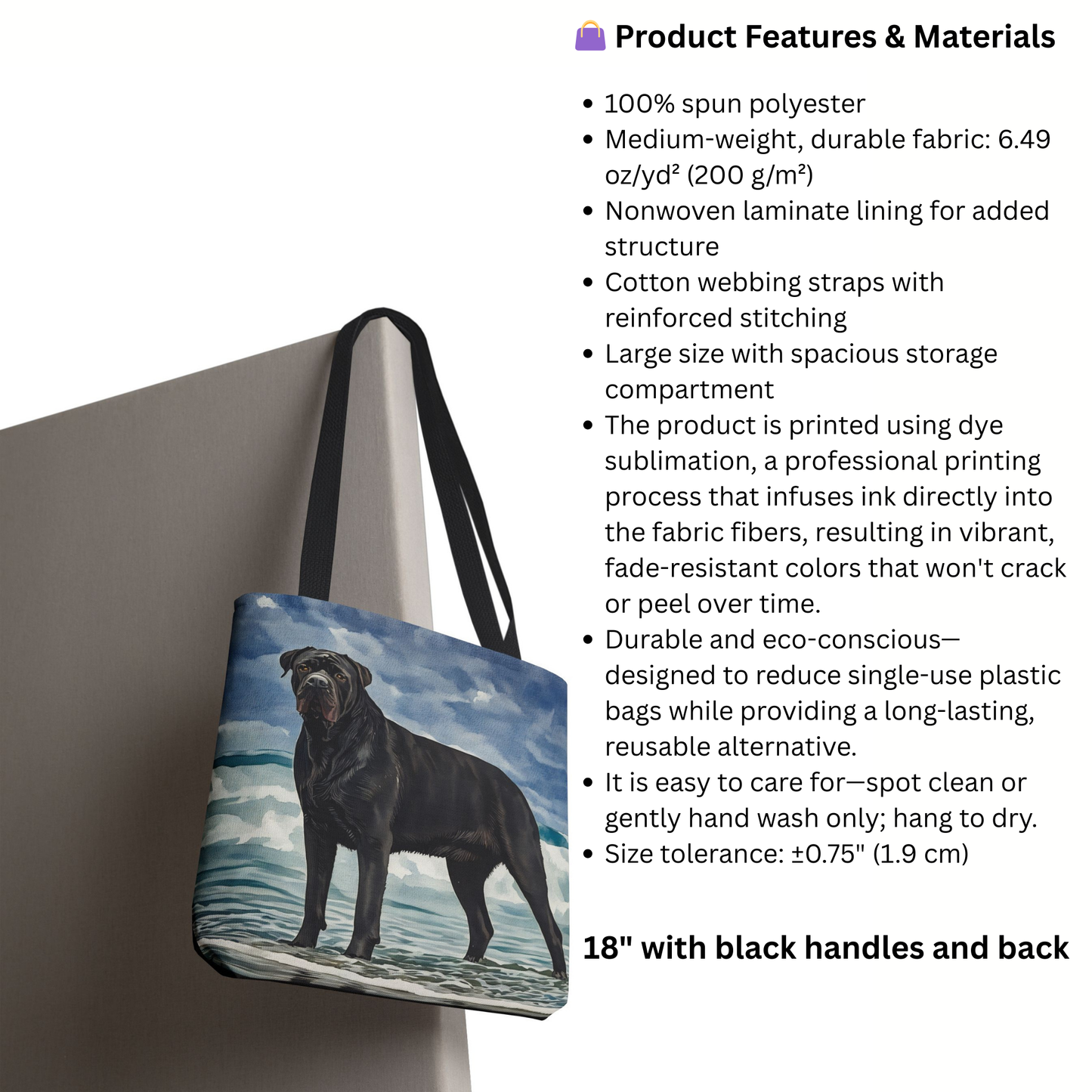 Cane Corso Tote Bag | Dog Lover Gift | Stylish Reusable Canvas Bag with Elegant Cane Corso Art