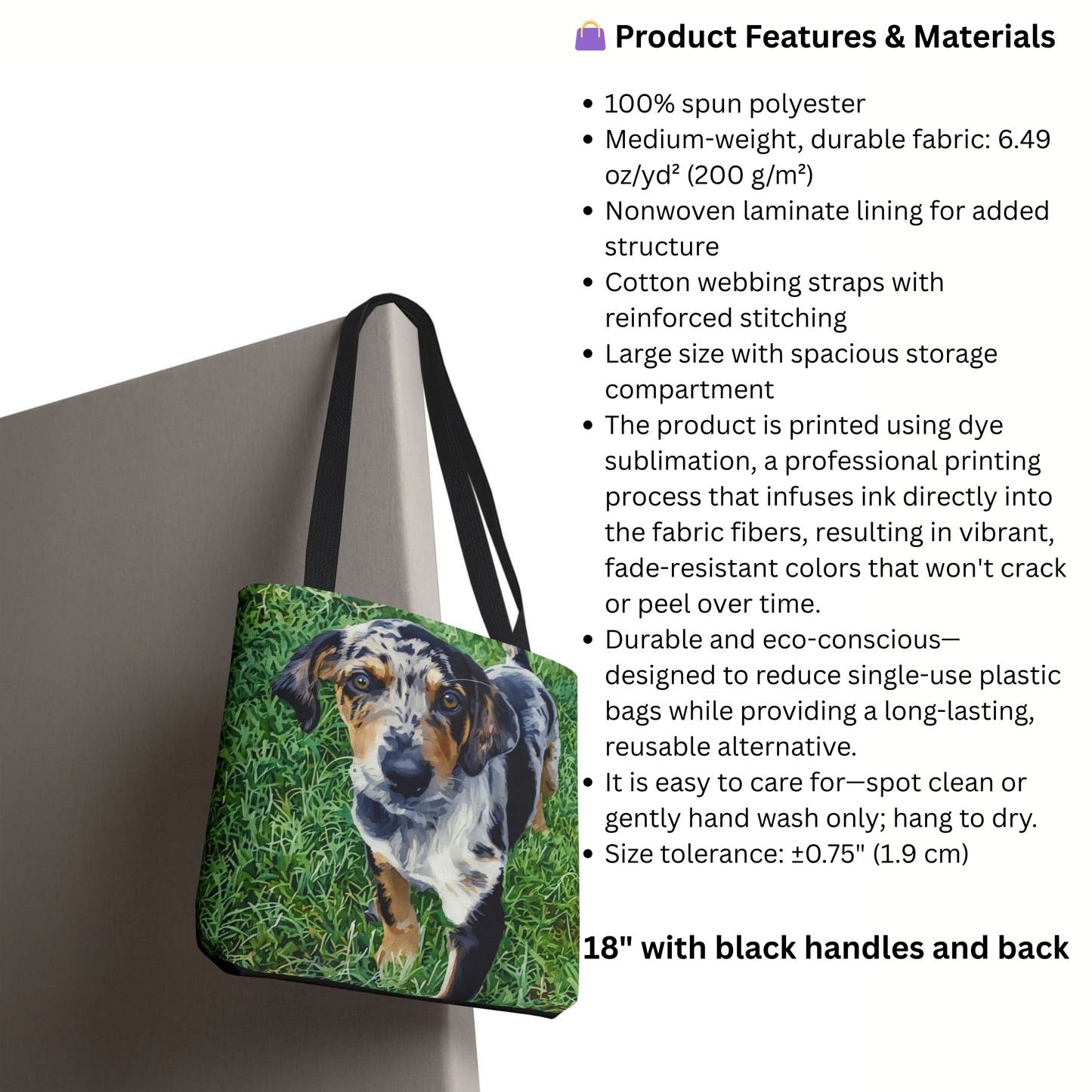 Catahoula Leopard Dog Tote Bag | Dog Lover Gift | Stylish Reusable Canvas Bag with Elegant Catahoula Art