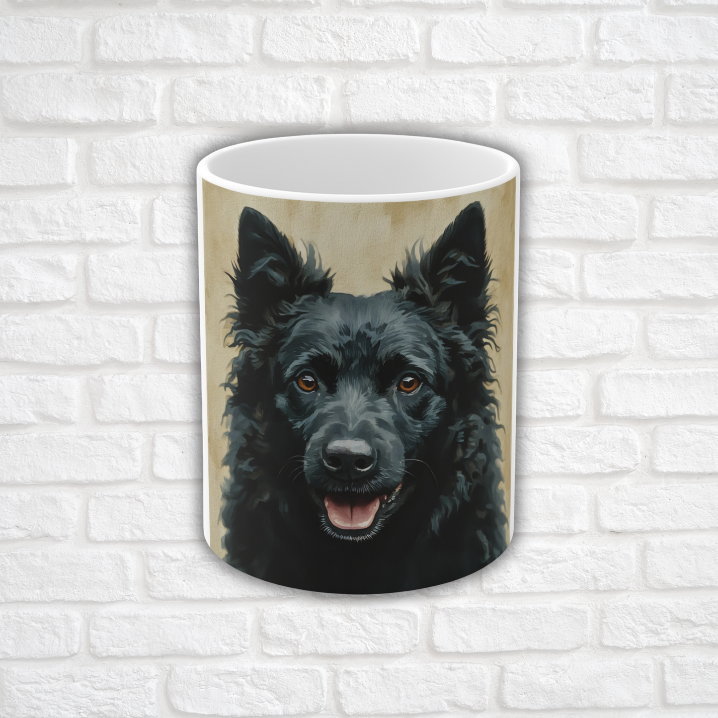 Croatian Sheepdog Coffee Mug – Elegant Watercolor Dog Lover Gift – 11oz Ceramic